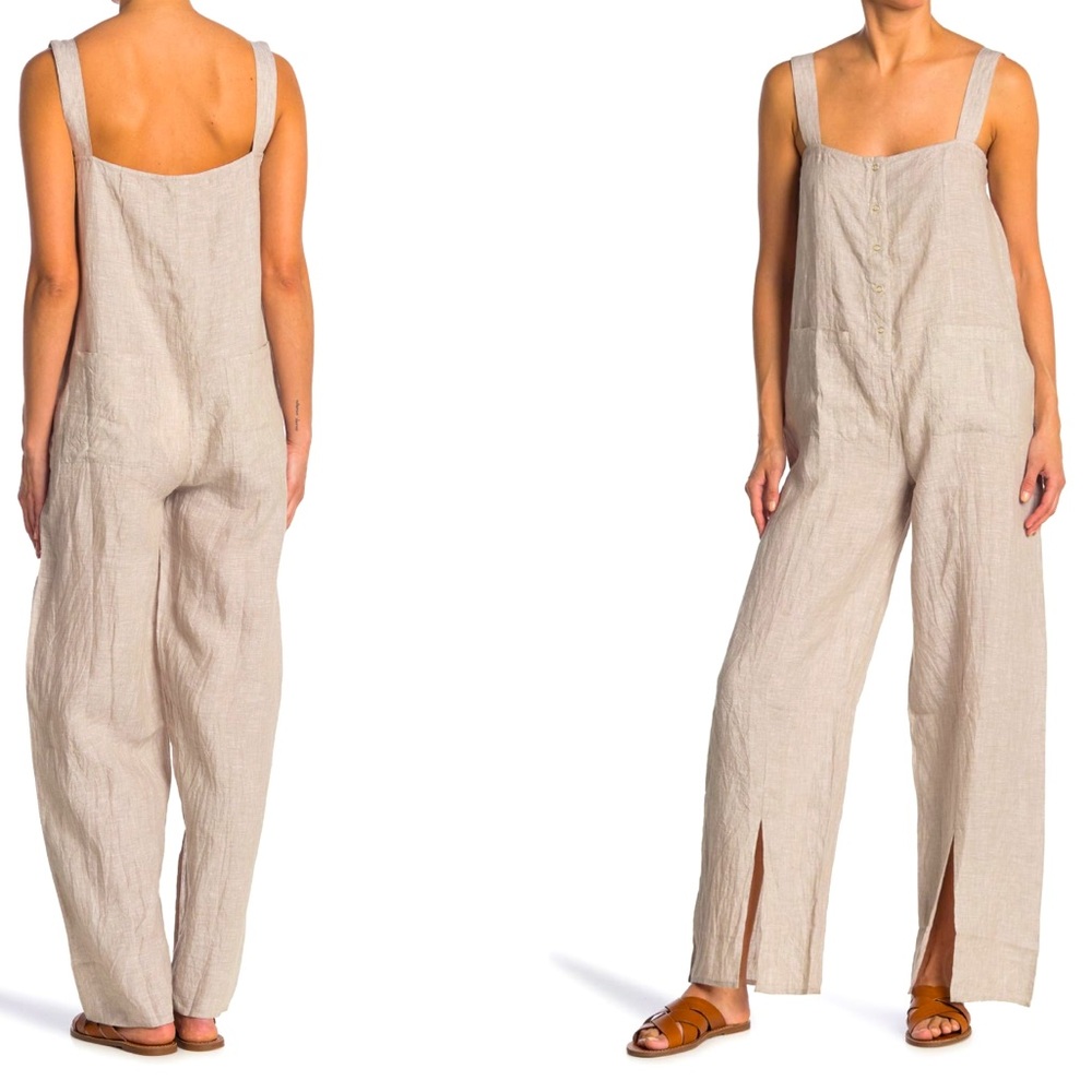 WeWoreWhat TAN Loose Linen Jumper! NWT xs